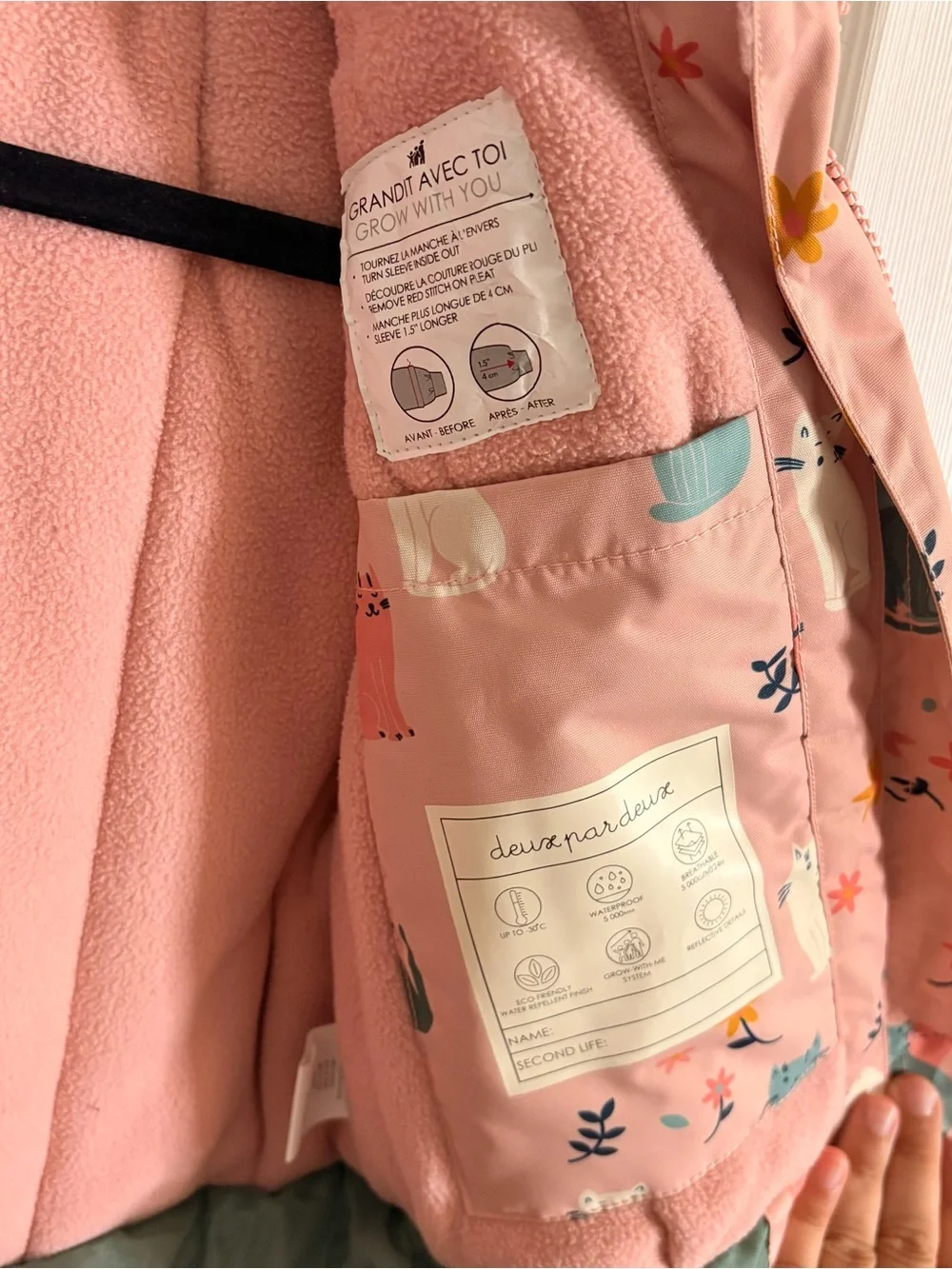 Children’s Girls Deux par Deux Winter Snow Jacket Printed Novelty Cats Sz 6